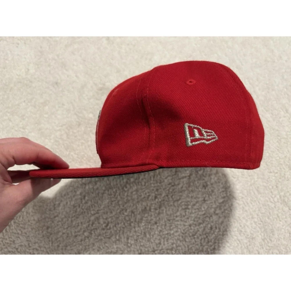 Los Angeles Angels Hat Cap Fitted Boys 6‎ 3/8 Red MLB Baseball 59FIFTY New Era